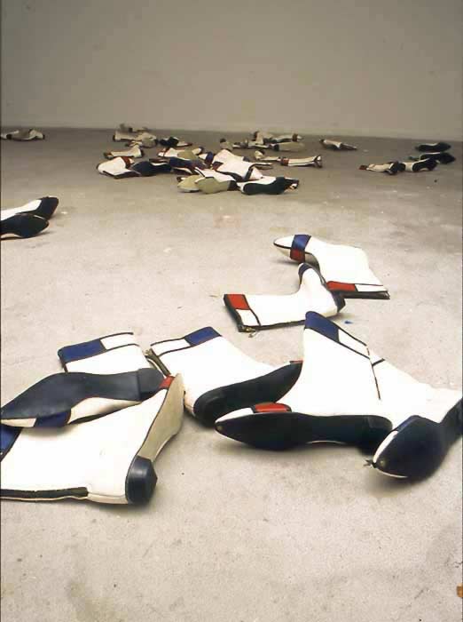 Sylvie Fleury, Mondrian Boots, 1995